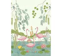 Komar IAX4-0044 Non-Woven Photo Wallpaper with Flamingo Vibes Design Size: 200 x 280 cm (W x H)
