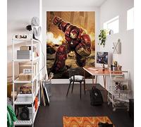 Komar Marvel Avengers Iron Man Hulkbuster Wallpaper Mural, Vinyl, Multi-Colour, 4-Piece