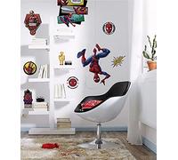 Komar Marvel Spider-Man Web Head Wall Sticker, 100 x 70 cm, 8 Pieces, Spider, Decorative Sticker, Wall Decoration, Children's Room, 14740h