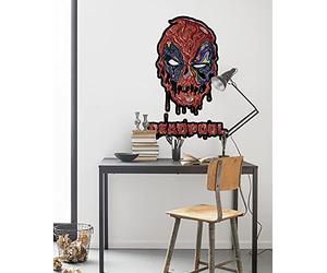Komar Marvel Wall Tattoo Deadpool Meltpool - 50 x 70 cm (Width x Height) - 2 Pieces - Decorative Stickers, Wall Sticker, Wall Decoration, Children's Room - 14115h