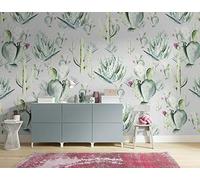 Komar Non-Woven Photo Wallpaper - Cactus Grey - Size 400 x 250 cm (Width x Height) - Wall Wallpaper Living Room Cactus Bedroom Office Hallway Decoration Wall Picture - P045B-VD4