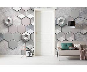 Komar Non-Woven Photo Wallpaper Hexagon Concrete 400 x 250 cm (W x H)