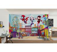 Komar Non-Woven Photo Wallpaper - Marvel Spidey and His Amazing Friends Theme Park - Size 400 x 250 cm - Children's Bedroom Wallpaper