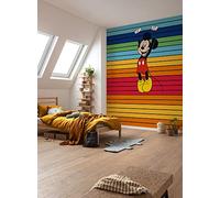 Disney Wallpaper baby bedroom Wall Mural 118x98 inch Mickey Mouse rainbow red