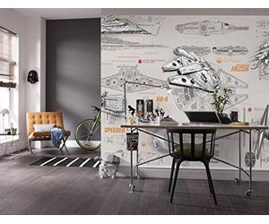 Komar Papier Fototapete - Star Wars Blueprints - Größe 368 x 254 cm