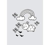 Komar Scribble Bunny Wall Picture | Poster, Picture, Living Room, Bedroom Decoration, Art Print | Without Frame | P104F-40x50 | Size: 40 x 50 cm (width x height)