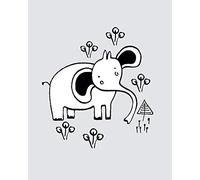 Komar Scribble Elephant Wall Picture | Poster, Picture, Living Room, Bedroom Decoration, Art Print | Without Frame | P104D-40x50 | Size: 40 x 50 cm (width x height)