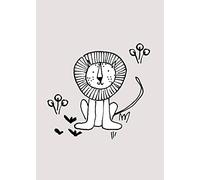 Komar Scribble Lion - Size: 50 x 70 cm Wall Picture Poster Art Print (without Frame) PURE Boutique
