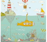 Komar Sealife IAX6-0014 Non-Woven Photo Wallpaper Dimensions 300 x 280 cm (Width x Height) Underwater Submarine Children's Room Wallpaper
