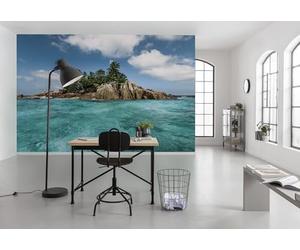 Komar SHX9-078 Non-Woven Photo Wall Mural Wallpaper Treasure Island XXL Decoration Nature Landscape Bedroom Living Room Office Hallway Size 450 x 280 cm (Width x Height) Multi-Coloured