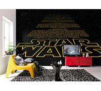 Komar Star Wars Intro Opening Crawl Wallpaper Mural, Vinyl, Yellow/Black, 368x0.2x254 cm