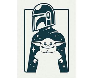 Komar Star Wars Wall Picture | Mandalorian The Child and Father | Decoration, Poster, Art Print | Size 30 x 40 cm | WB-SW-002-30x40