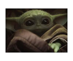 Komar Star Wars Wall Picture | Mandalorian The Child Cute Face | Decoration, Poster, Art Print | Size 40 x 30 cm | WB-SW-005-40x30, Colourful