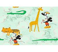Komar TD5-0002 Disney Fleece Wallpaper Doodle Zoo 1 Roll Size: 10.05 x 0.53 m Children's Room Mickey Mouse, Colourful, 0.5W x 0L m