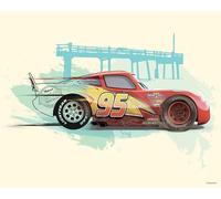 Komar Wall Picture of Disney Cars Lightning McQueen - Size: 50 x 40 cm (without frame) - Decoration Nursery Poster Art Print