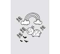 Komar Wall Picture Scribble Bunny Poster Picture Living Room Bedroom Decoration Art Print Without Frame P104F-50x70 Size 50 x 70 cm (Width x Height)
