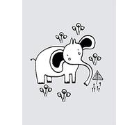 Komar Wall Picture Scribble Elephant Poster Picture Living Room Bedroom Decoration Art Print Without Frame Available in 3 Sizes, , black, white, 30 x 40 cm