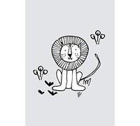 Komar Wall Picture Scribble Lion Poster Picture Living Room Bedroom Decoration Art Print Without Frame P104E-50x70 Size 50 x 70 cm (Width x Height)