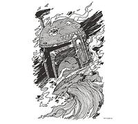 Komar Wall Picture Star Wars Boba Fett Drawing Size 40 x 50 cm (without Frame) Decoration Children's Room Poster Art Print