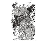 Komar Wall Picture - Star Wars Boba Fett Drawing - Size: 50 x 70 cm (without frame) - Decoration for Children's Room - Art Print