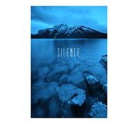 Komar Wall Picture | Word Lake Silence Blue | Poster Picture Living Room Bedroom Decoration Art Print | No Frame | P085C-50x70 | Size: 50x70 cm (Width x Height)