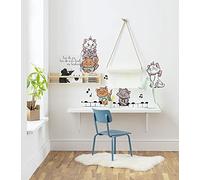 Komar Wall Sticker, Self-Adhesive Film, Pink, Brown, White, 50 x 70 cm