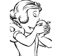 Komar WB054-30 x 40 cm Disney Wall Picture Snow White Apple Bite White Children's Room Decoration Art Print Size 30 x 40 cm (Width x Height) Without Frame