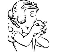 Komar WB054-40x50 Disney Wall Picture Snow White Apple Bite White Children's Room Decoration Art Print Size 40 x 50 cm (Width x Height) Without Frame