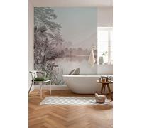 Komar X4-1022 Non-Woven Photo Wallpaper Lac des Palmiers Size: 200 x 250 cm 4 Panels Width 50 cm Jungle Wallpaper Decoration Wallpaper Wall Covering Design Wallpaper