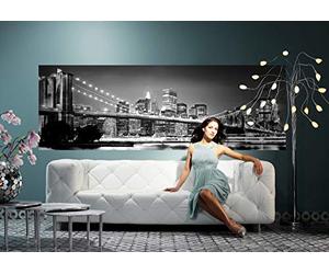 Komar X8-320 Brooklyn Bridge Non-Woven Photo Wallpaper, Size Height, 8 Panels, Width 50 cm, Colourful, 400 x 140 cm (Breite x Höhe)