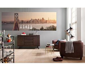 Komar XXL2-055 Komar California Dreaming San Francisco Skyline Wallpaper Wall Mural - (368 x 124 cm) - Brown, Grey, Yellow, Red (1-Piece)