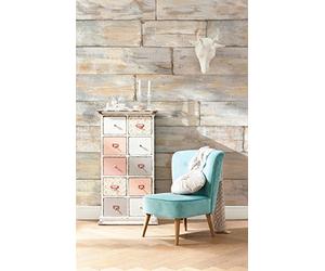 Komar XXL4-014 368 x 248 cm Shabby Chic Mural Wallpaper - White/Off-White (4-Piece)