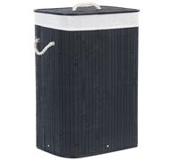 Laundry Basket KOMARI Bamboo Black 72 L