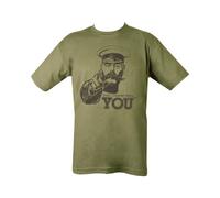 Kombat Mens Military Printed Army Combat British US Army Your Country Needs You T-Shirt Tshirt Kitchener Green (Small = Chest 86-91cm or 34-36 inch)