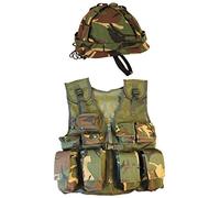 Kombat Tactical Kids Army Assault Outfit Soldier Fancy Dress Costume Set Boys BTP Vest Helmet (Assault Vest & Helmet Set)