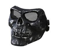 Kombat UK Half Face Skull Mask - Gun Metal Grey Protective Airsoft Half Face Mask