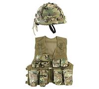 Kombat UK Kids BTP Assault Vest + Helmet Set - British Terrain Pattern, One Size