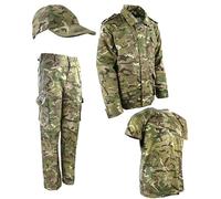 Kombat UK Kids Military Adventure Set, BTP MTP Camouflage Jacket, Trousers, T-Shirt, Baseball Cap, Ages 3-13 (BTP, 5-6 Years)
