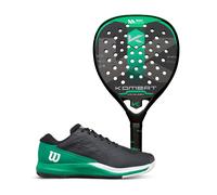 Kombat Vesubio 2025 by Manu Martin padel racket + Wilson Rush Pro Ace Clay Black FW25 padel shoes