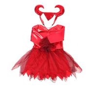 KOMBIUDA 1 Little Devil Dress for Halloween Party Lightweight Red Costume with Headdress for Dress Up Photography and Performances for Celebrations