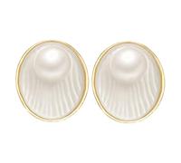 KOMBIUDA 1 Pair Geometric Ear Studs with Artificial Pearls Fashionable Earrings for Daily Wear Non Fading Material for Parties and Unique Minimalist Design for Personal Style
