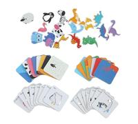 KOMBIUDA 1 Set Educational Animal Puzzle Cards for Fun Matching Game with English Labels Safe Material Develops Memory and Recognition Skills
