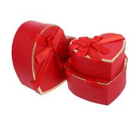 KOMBIUDA 1 Set Heart Shaped Floral Boxes with Lids for Bridesmaid Proposal Birthday Showers Sturdy Cardboard present Packaging for Perfumes and Lipsticks Stylish Red Design