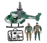 KOMBIUDA 1 Set Helicopter Soldiers Set Educational Playset for Boys Model Action Figures Lifelike Scene for Imaginative Play for Parent Interaction