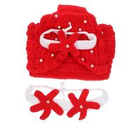 KOMBIUDA 1 Set Mermaid Photography Props for Newborns Adorable Cosplay Suits Durable Non Fading Knit Costume for Photoshoots for Creating Memorable Childhood Moments Red