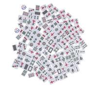 KOMBIUDA 1 Set Mini Portable Mahjong Set Travel Friendly Tiny Mahjong Tiles with Engraved Patterns for Parties and Gatherings Easy to Clean Includes Storage Bag