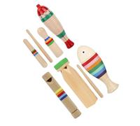 KOMBIUDA 1 Set Percussion Musical Instruments for Includes Resonator Train Whistle Fish Frog and More Early Education Music Rhythm Tool for Boys