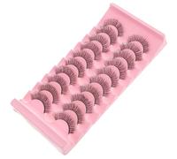 KOMBIUDA 10 Pairs Soft Lashes 7d Curl Natural False Eyelashes Pack for Women with Perfectly Curved Fit Eyelid Shape, for Wedding and Vacation, Classic and Charming Style Artificial Hair