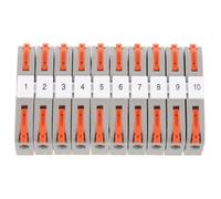 KOMBIUDA 10 Sets Din Rail Wire Terminal Blocks for Electrical Cabinets Industrial Control Automation Panels Compatible with Solid Stranded Flexible Copper Wires Quick Connection