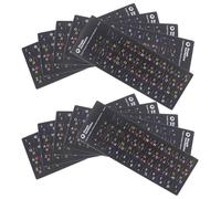 KOMBIUDA 10 Sheets Multi-language Keyboard Stickers with English Hebrew Russian Letters, Ultra-thin Non- Keycap Labels for Laptop and Desktop Computer Keyboards